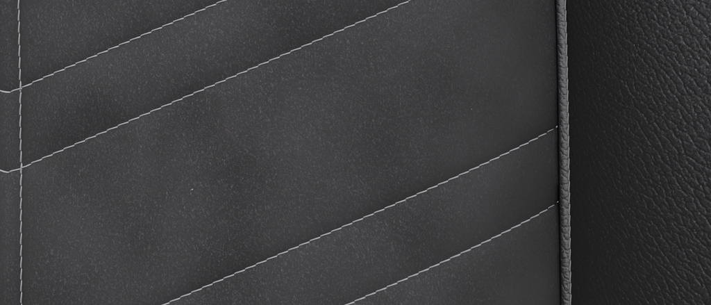 Black ReNewKnitTM seat trim inserts with Black vegan leather seat bolsters made with 100% recycled materials